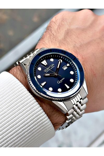 Quantum Full Automatic Mechanism 5 Atm Waterproof Steel Band Steel Case Men's Wristwatch 390