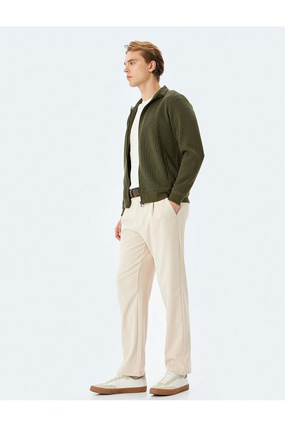Koton Long Sleeve Cotton Blended Basic Zip-Up Sweatshirt