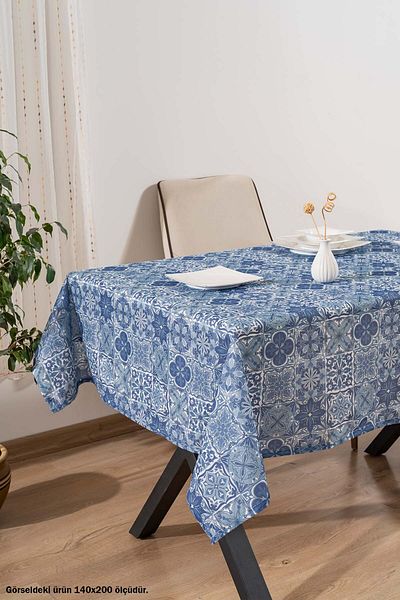 Rivaİstanbul Față de masă cu model de țiglă albastră, cârpă de masă, cârpă de picnic
