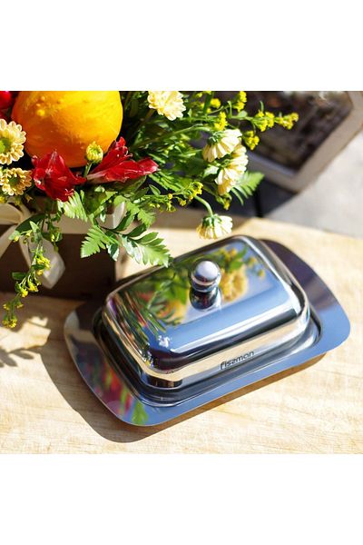 Fissman Butter Dish with Lid, Stainless Steel Butter Container| Ideal Butter Keeper | Cheese Keeper
