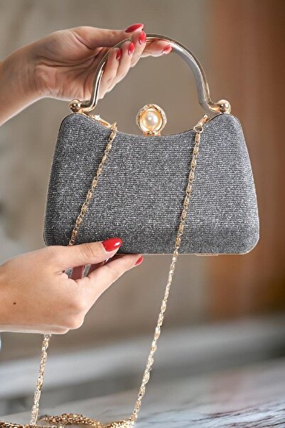 GUİZA Geantă de seară din țesătură specială importată - cu lacăt perlat și de...