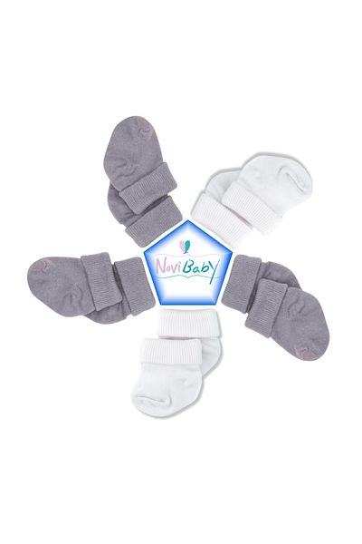 Novibaby 5-Piece Bamboo Newborn Baby Socks I Cloudy I Girl Boy Baby Socks
