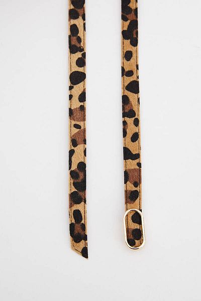 BE BLUE Leopard Patterned Rope Belt