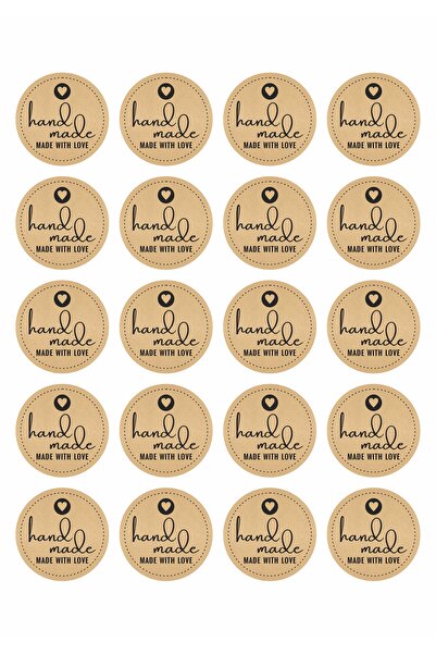 NEON Dijital Baskı Merkezi Kraft Etiket - Thank You - Hand Made - Made With Love - For You - 250 Adet