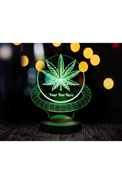 SEVGİLAMBASI Mucize Bitki Kenevir li 3D Led Lamba, Kişiye Özel Hediye, Dekora...