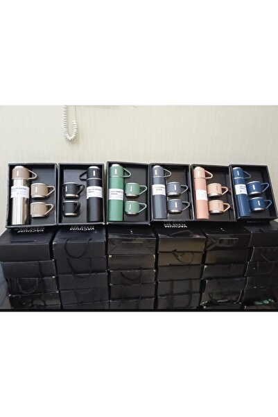 TERMOS Vakumlu Termos 500 Ml 3 Bardaklı Sıcak-Soğuk