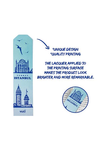 VUKİ Semn de carte din hârtie cu model Istanbul