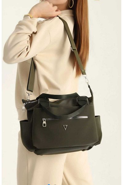 MAC&MOS Women's Green Compartment Hand and Shoulder Bag
