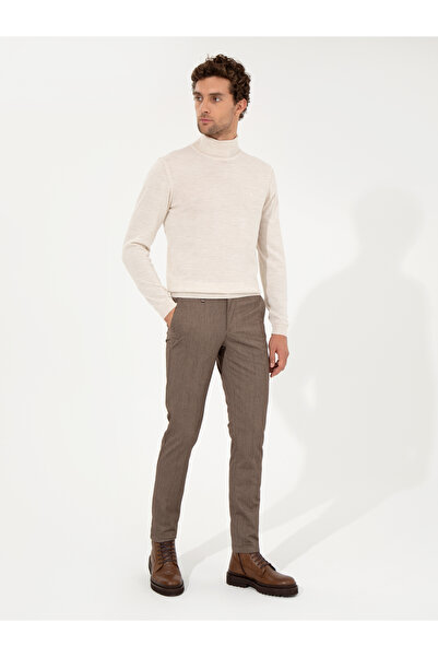 Cacharel Kahverengi Slim Fit Kanvas Pantolon 50259435-VR029