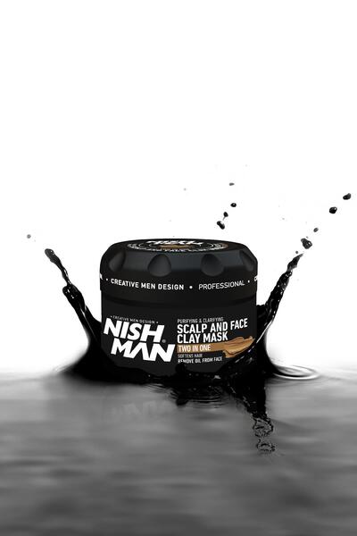 NISHMAN 2'si 1 Arada Kil Maskesi - Kafa Derisi Ve Yüz İçin Siyah Nokta Temizleyici & Yeşil Elma Kokulu