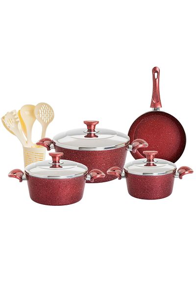 vela Granite Cookware Set 13 Pieces Red Color