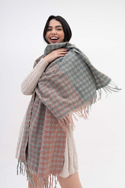 FENZA SCARF Lisa Grade Crown Pattern Wool-Acrylic Mix Winter Scarf