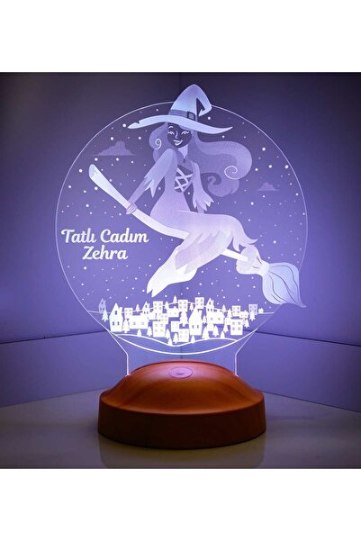 SEVGİLAMBASI Cadılar Bayramı Temalı Kişiye Özel Tatlı Cadı Gecelambası, 3D Le...