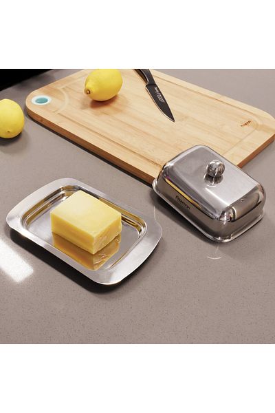 Fissman Butter Dish with Lid, Stainless Steel Butter Container| Ideal Butter Keeper | Cheese Keeper