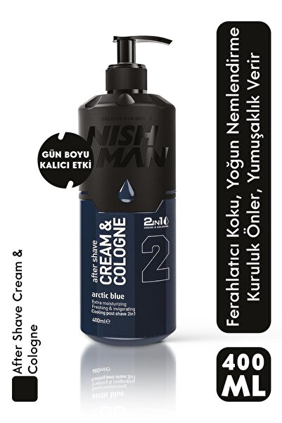 NISHMAN 2’si 1 Arada Tıraş Sonrası Krem Ve Kolonya Losyon - Arctic Blue 400 ml