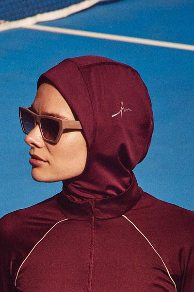 Haşema Purple Color Active Hijab Sports Training Cap - Act-27