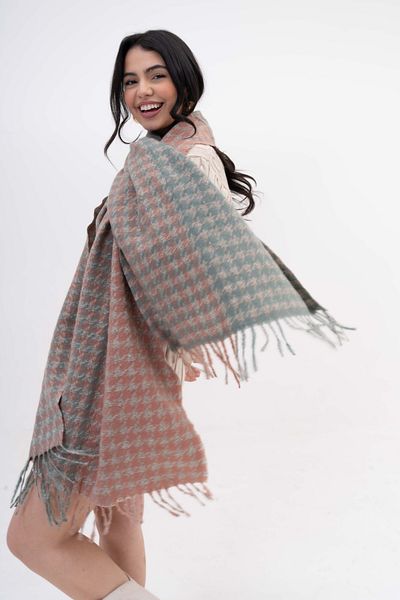 FENZA SCARF LISA DEGRADE WRENCH PATTERN MIXT DE LANA-AKRILĂ BĂRĂ DE IARNĂ