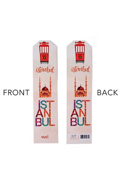 VUKİ Semn de carte din hârtie cu model Istanbul