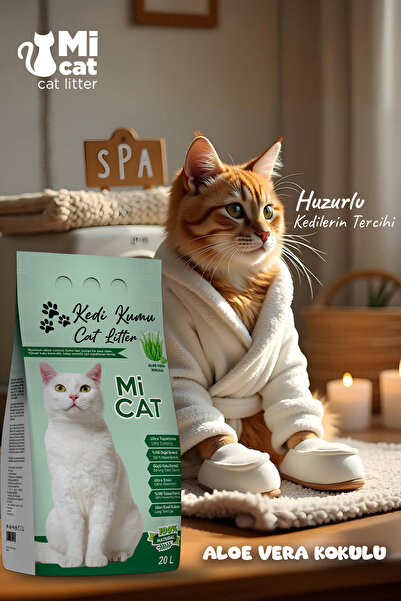 Mİ CAT 20 Litre Aloe Vera Kokulu Kedi Kumu Koku Hapseden Süper Topaklanan Ve ...