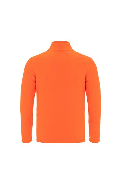 Merrell Orange Men's Stand Collar Plain Fleece Sweatshirt