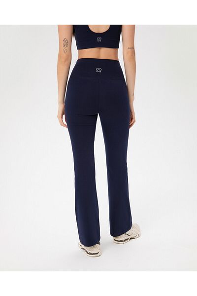 Ayma Active High Waist Navy Blue Organic Cotton Flared Leg Leggings