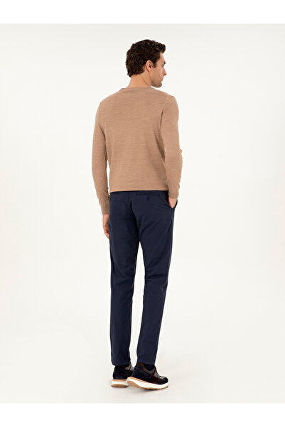 Cacharel Lacivert Slim Fit Pamuk Karışımlı Kanvas Pantolon 50292336-VR033