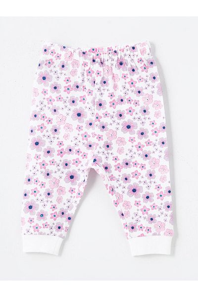 LC Waikiki Lcwk Floral Baby Girl Sleepwear Bottom with Elastic Waist