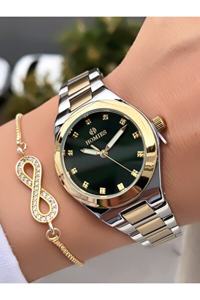 Homies Orijinal Faturalı 2 Yıl Garantili Su Geçirmez Kadın Kol Saati Bileklik Hediyeli