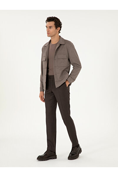 Cacharel Brown Slim Fit Fabric Trousers 50292514-Vr029