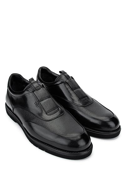 Tamer Tanca Men's Genuine Leather Black Casual Shoes