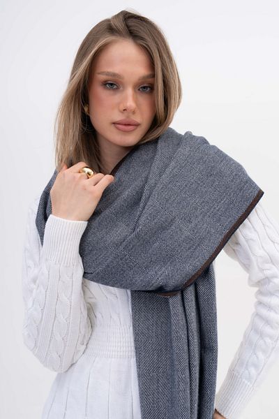 FENZA SCARF ȘAL DE IARNĂ CU DETALII KELVIN STRIP, AMESTEC DE LÂNĂ-ACRILIC