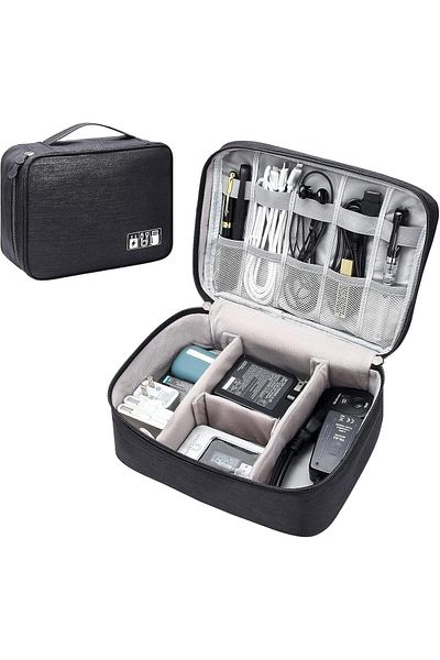 fulina Electronics Organizer,Travel Universal,Waterproof Shock Resistant,for Cable,Charger,Phone,Black