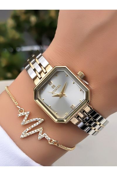 Homies Women's Waterproof Wristwatch and Bracelet Set - Square Original Billed