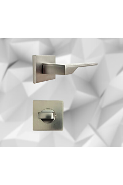 almital mobilya aksesuarları furniture accessories Stilo Inox 5 ADET ODA 2 ADET WC Kare Rozetli Kapı Kolu SET
