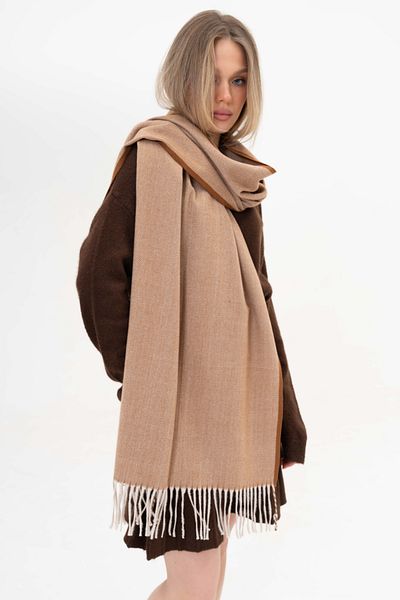 FENZA SCARF ȘAL DE IARNĂ CU DETALII KELVIN STRIP, AMESTEC DE LÂNĂ-ACRILIC