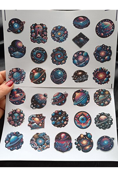 Pink Swan Craft Set de autocolante cu imagini cosmice, jurnal cu glonțuri, au...