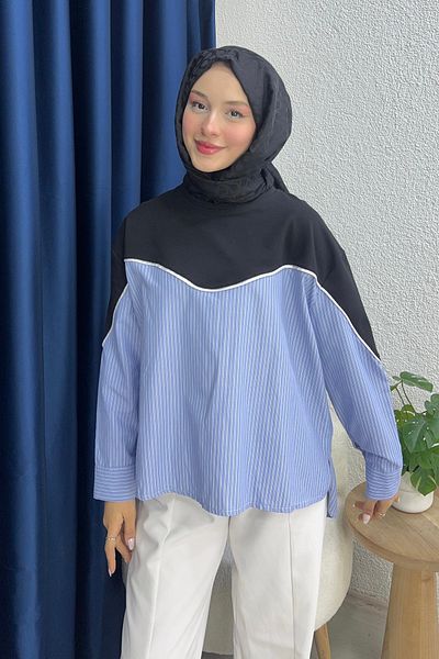 lurex moda Shirt Detailed Sweat