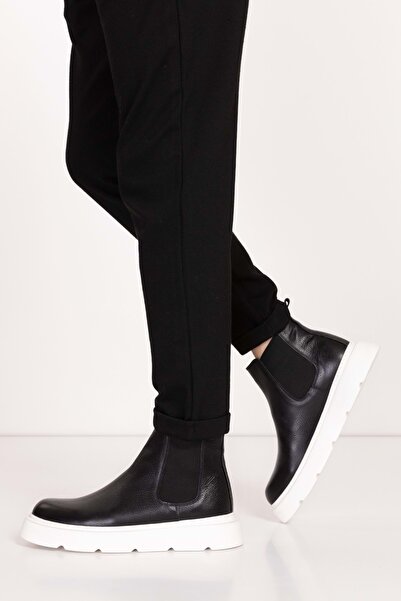 Gondol Erkek Hakiki Deri Hafif Eva Taban Yanları Lastikli Bot Src.7004