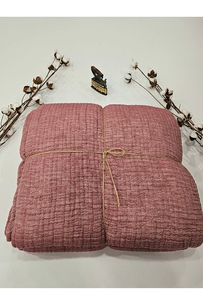 Gidia Red 7 Layer Double Sided Filled Double Muslin Blanket 100% Cotton 230X240 cm