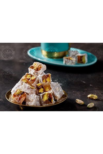 MEŞHUR SAFRANBOLU LOKUMCUSU Red Metal Box Double Roasted Turkish Delight 470 g