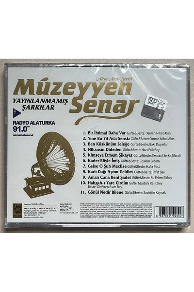 Plakevi İzmir Müzeyyen Senar Unreleased Songs Golden Archive Series Cd (Original Period Edition Cd in Gelatin)