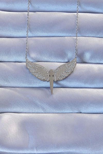 Store 316L Steel Silver Color Zircon Stone Micail Necklace