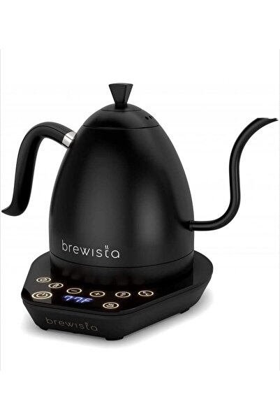 Brewista Artisan Su Isıtıcı Kettle, Siyah, Kaz Boynu Musluk, Sıcaklık Kontrolü