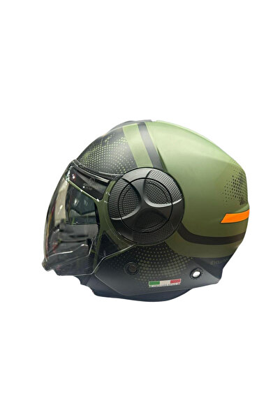 Sway 737 Gemini Army Green Güneş Vizörlü Yarım Motosiklet Kaskı