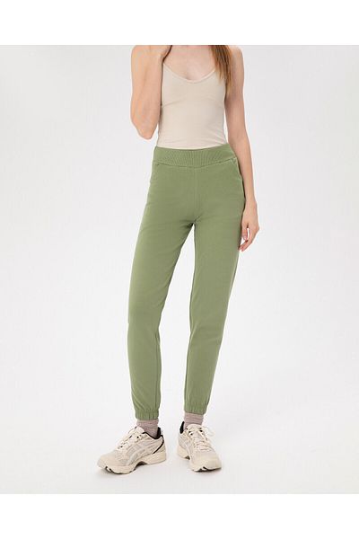 Ayma Active Ανοιχτό πράσινο Φούτερ Jogger από οργανικό βαμβάκι με ψηλόμεσο μέσα