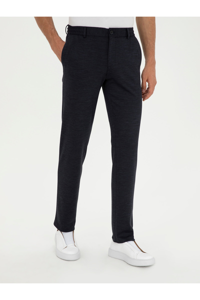 Cacharel Koyu Lacivert Slim Fit Yün Karışımlı Pantolon 50284758-VR100