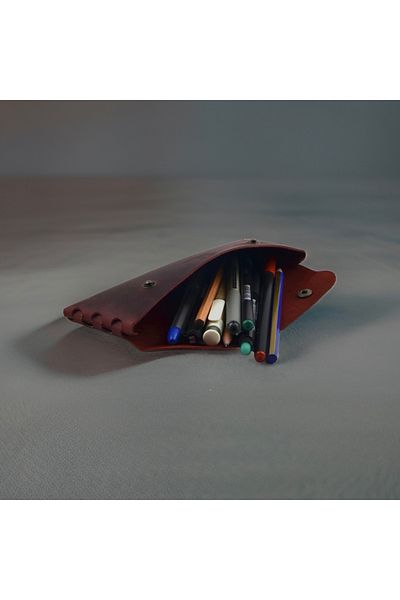 Mess collection Leather Pen Holder, Genuine Leather Small Pencil Case – Business, Office, School Accessories Holder