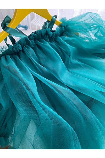 Tinypeople Kız Çocuk Balon Kol Abiye Elbise Kız Çocuk Tüllü Elbise Kız Çocuk Kabarık Elbise Tütü Elbise