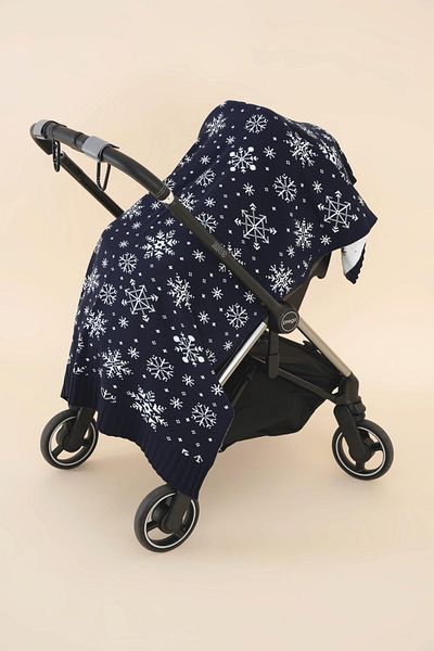 CHUBA Navy Blue Children's Patterned Knitwear Blanket - 85Cmx120Cm Chkids206