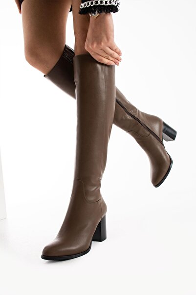 FOLLİNİ Ghete de damă din piele naturală - maro